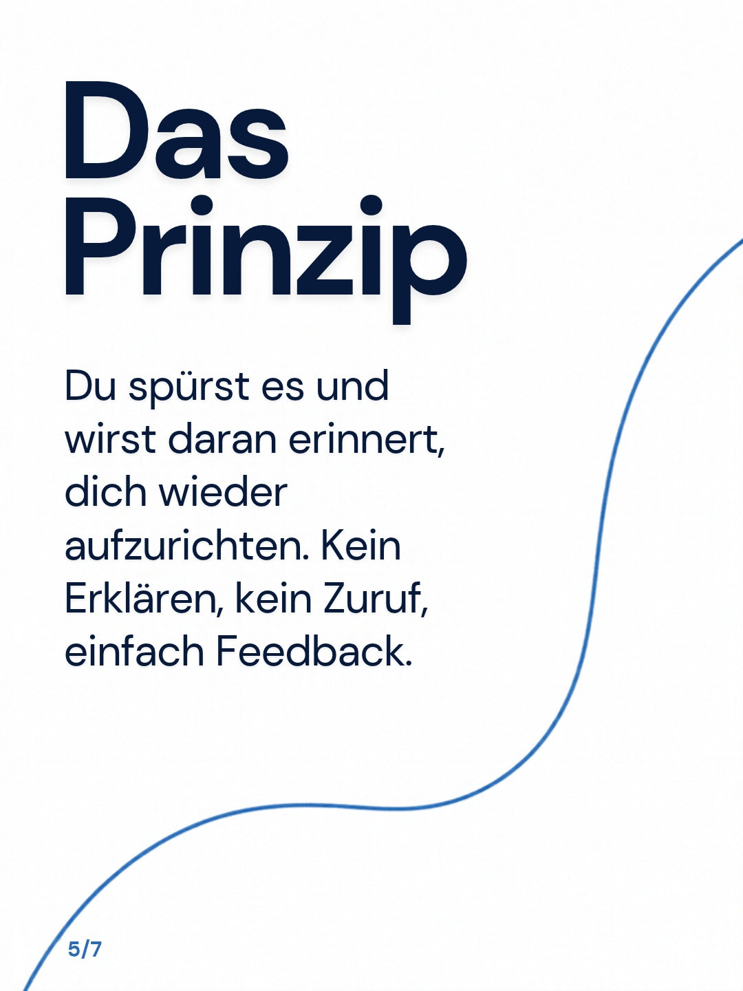 Das Prinzip: Du spürst es und wirst daran erinnert, dich wieder aufzurichten. Kein Erklären, kein Zuruf, einfach Feedback.